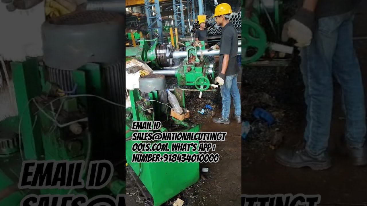 Pipe and tube threading machine in a production line Demonstration Video