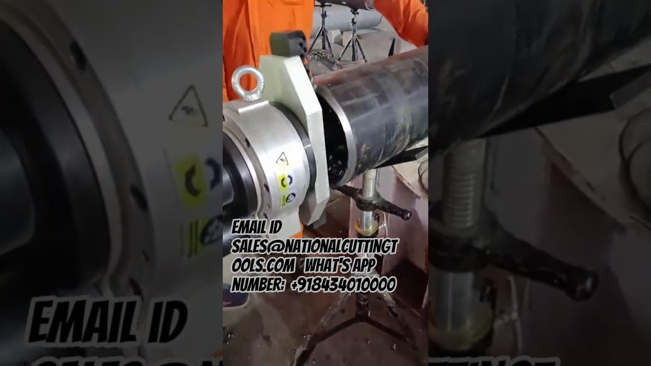 Pipe end facing, beveling and chamfering machine Demonstration Video