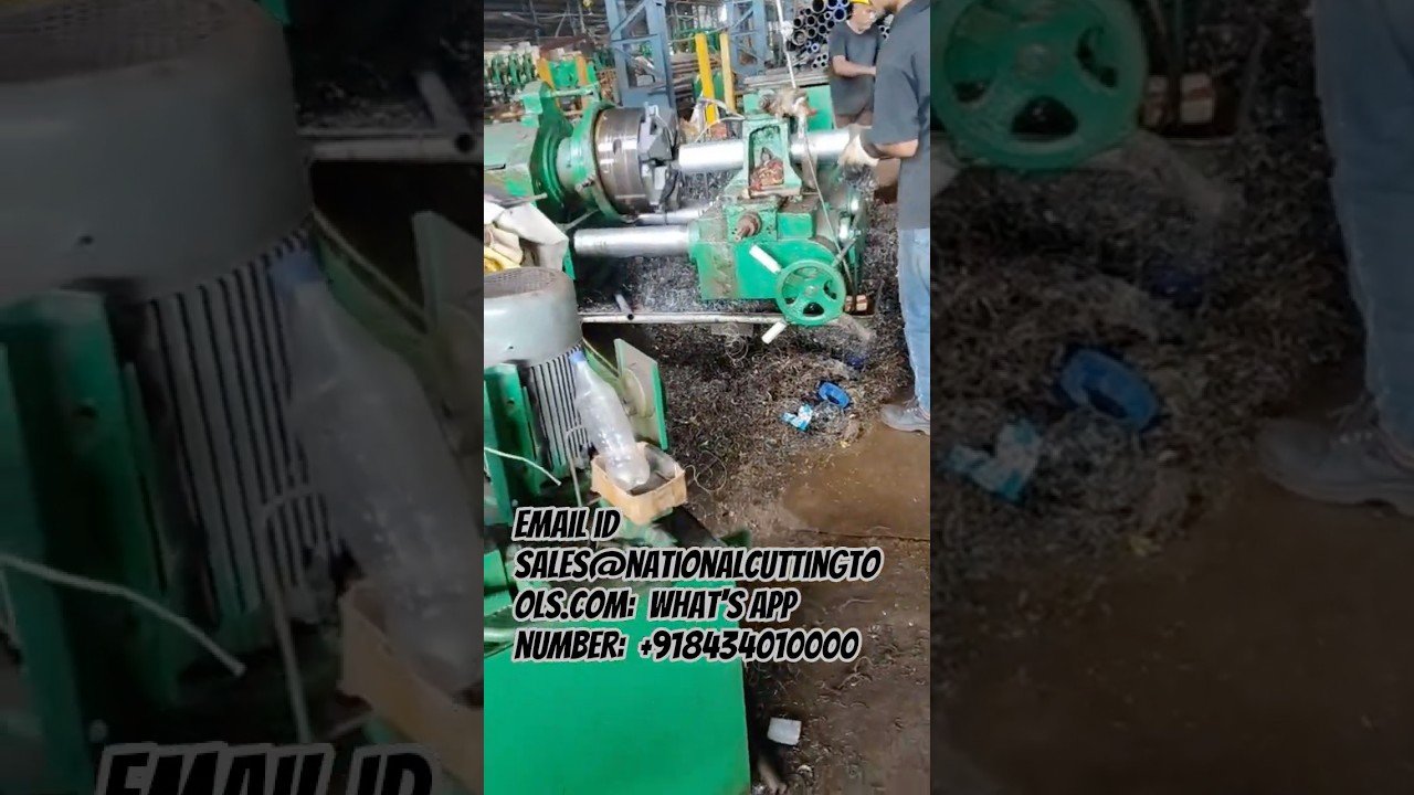 Pipe thread cutting machine with hydraulic clamping Demonstration Video